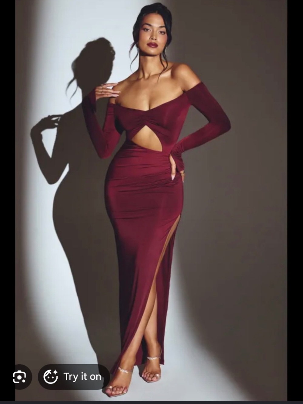 Oh Polly Audra Cut-Out Jersey Knit Dress - Wine NWT
